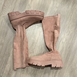 Elegant Suede Over the Knee Boots